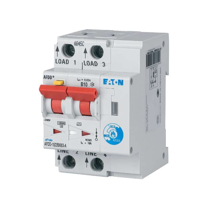 Protecție la incendiu Eaton AFDD  , 2 poli , Tip A ,B10A/ 30mA protecție împotriva incendiilor