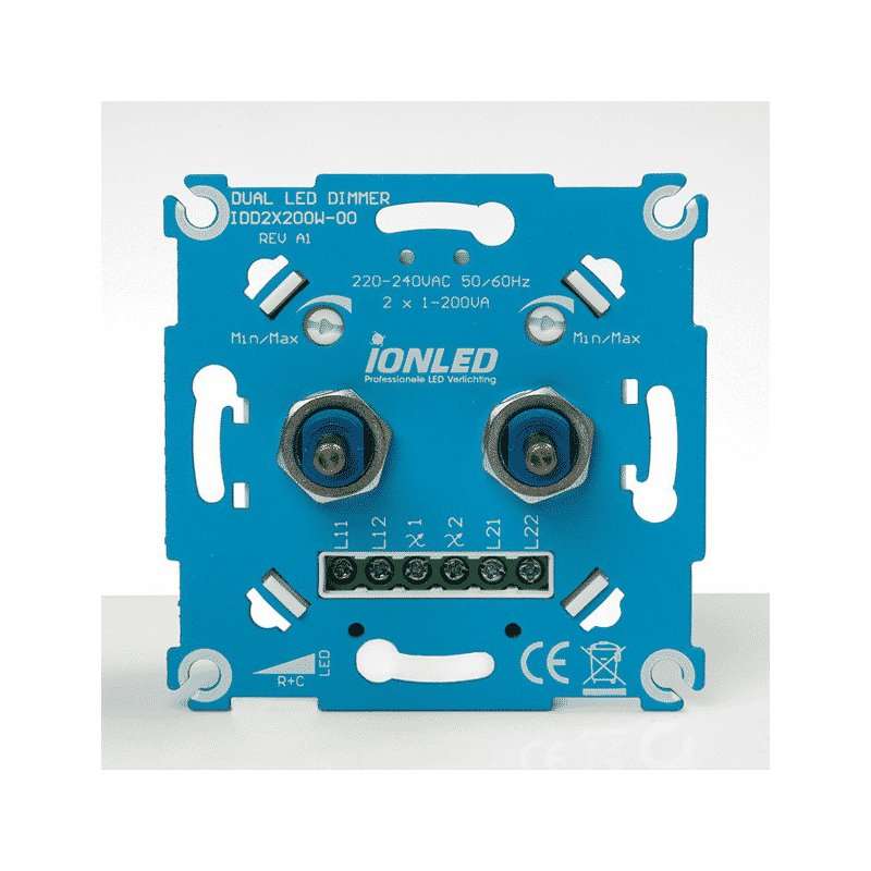 Intrerupator Dimmer LED DUO , ION INDUSTRIES, Comutator dimmer dublu  2x0,3-200 wati