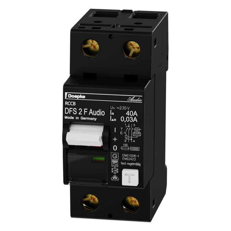 Intreruptor diferențial RCCB Doepke Audio pentru studiouri si telecomuncatii tip F, 2 poli, 40A ,30mA