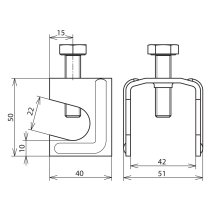 Clemă pentru conectare platbandă 30-40mm de armătura pentru priza de pământ naturală , DEHN 308030