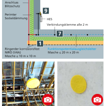 Punct fix de împământare conform SR EN 62561-1 tip M M10/M12 StSt (V4A) cu axă de conectare Ol/Zn și barieră de apă, Dehn 478051