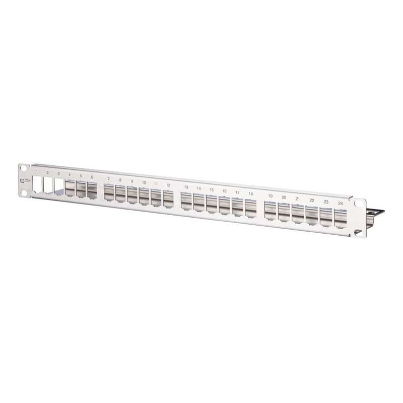Patchpanel suport module RJ45 de 19 inchi 1U 24 porturi din oțel inoxidabil neechipat