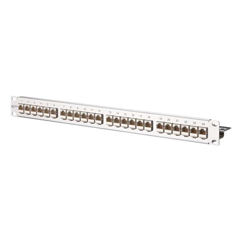 Patchpanel suport module RJ45 de 19 inchi 1U 24 porturi din oțel inoxidabil echipat cu 24 de module