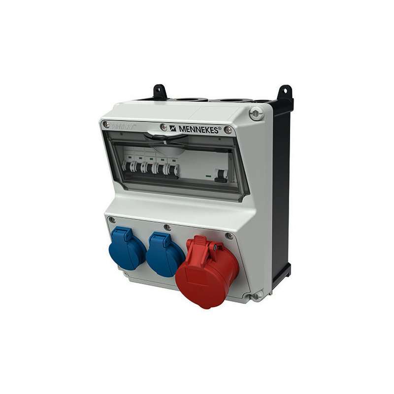 Tablou cu prize Mennekes  AMAXX IP44  3x230V + 1x400V 16A echipat complet cu RCCB tip A si MCB