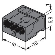 Wago 243-304 Clema rapida pentru conductori 4x 0,8mm2 alb