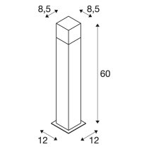 Lampă de exterior pentru cai de acces 11W GRAFIT E27 85x85x600mm anthrazit IP44