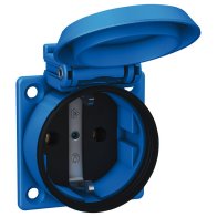 Priză EB-SCHUKO 2 poli + PE culoare  albastra 250V IP54