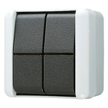 Intrerupator dublu in carcasa aparenta IP44  WG800 , Jung 805W