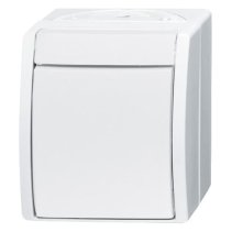Intrerupator universal cap scara in carcasa alba IP44 ABB , Busch-Jaeger Ocean  2601/6W-54/6W-53
