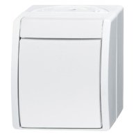 Intrerupator universal cap scara in carcasa alba IP44 ABB , Busch-Jaeger Ocean  2601/6W-54/6W-53