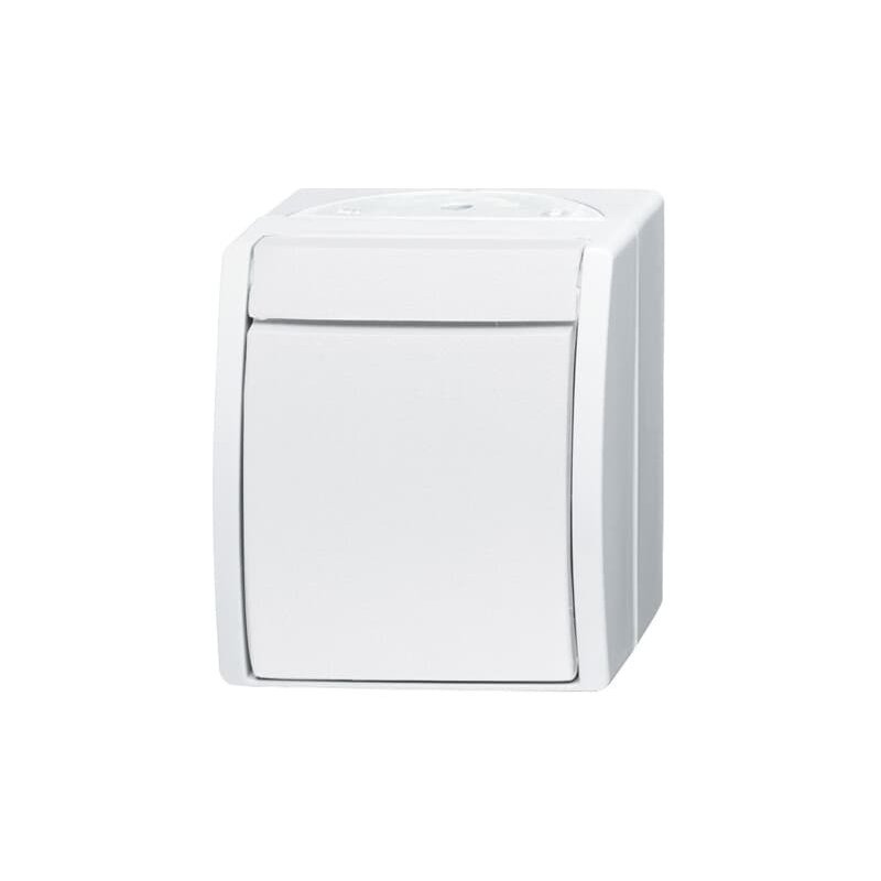 Intrerupator universal cap scara in carcasa alba IP44 ABB , Busch-Jaeger Ocean  2601/6W-54/6W-53