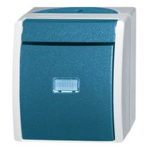 Intrerupator aparent cu lampa de control IP44  ABB , Busch-Jaeger Ocean  2601/6WGL-53