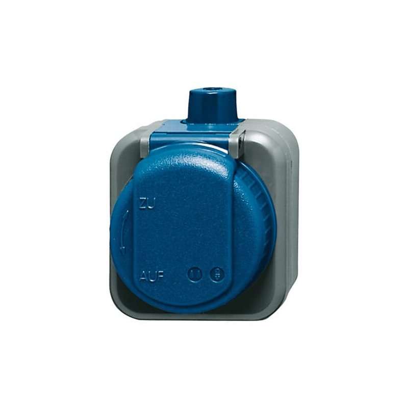 Priza schuko cu capac aparenta IP66 rezistent la apa si impact ABB, Busch-Jaeger 2300EWDI