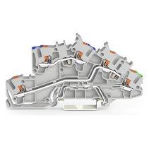 Clema etajata WAGO 2203-7646, N/L/PE 2.5mm2 push-in CAGE-CLAMP gri