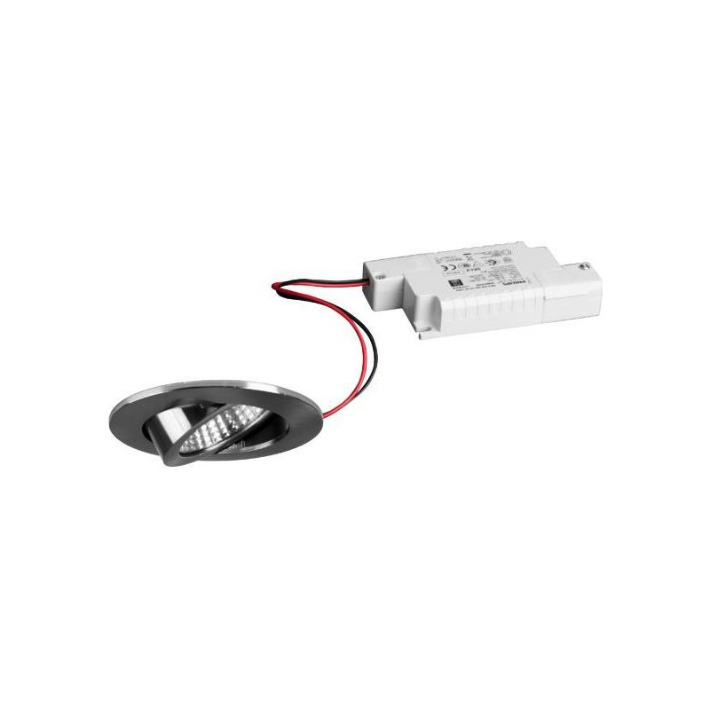 Set Spot LED incastrat 6W, 640lm BB03 rotund pivotant 3000K 38° nichel