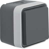 Priză cu contact de protecție stift, protecție suplimentara și Capac AP W.1 gri ,Berker 6768813515