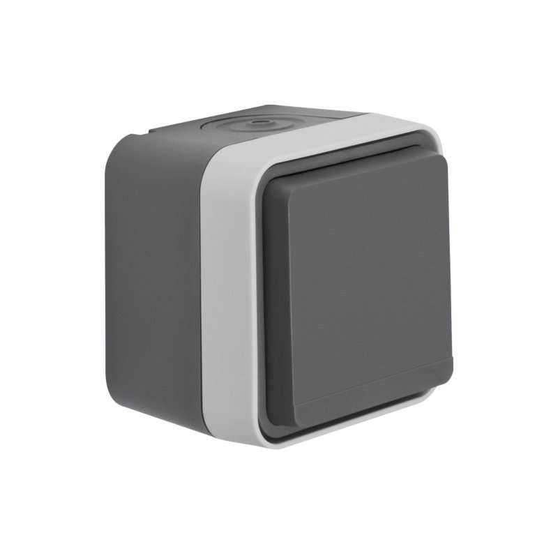 Priză cu contact de protecție stift, protecție suplimentara și Capac AP W.1 gri ,Berker 6768813515