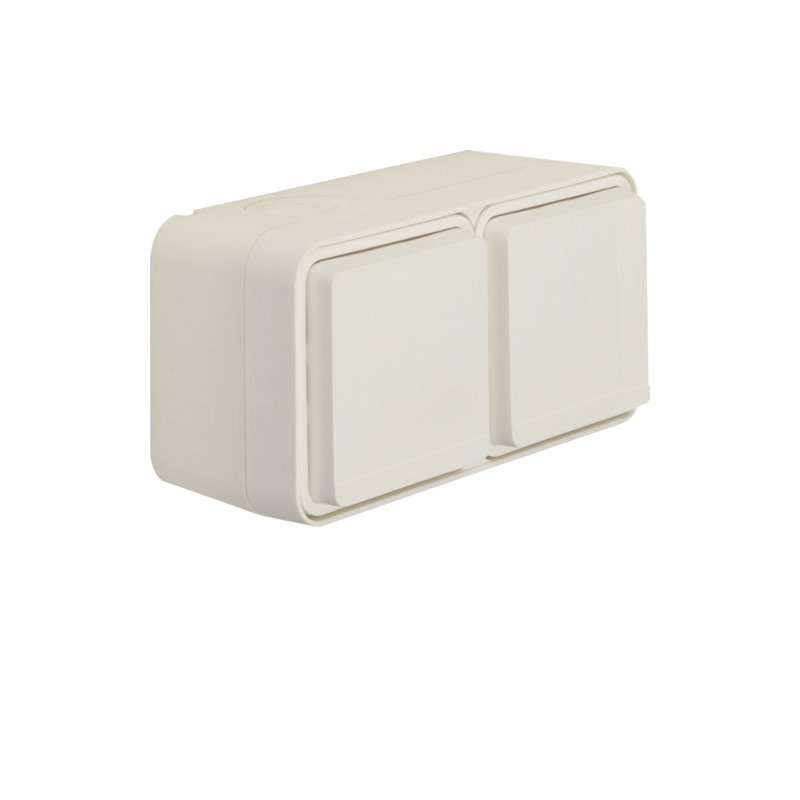 Priză contact de protecție pin dublu vertical .,protecție suplimentara , capac ,2 Einf. AP W.1 alb polar ,Berker 6768823522