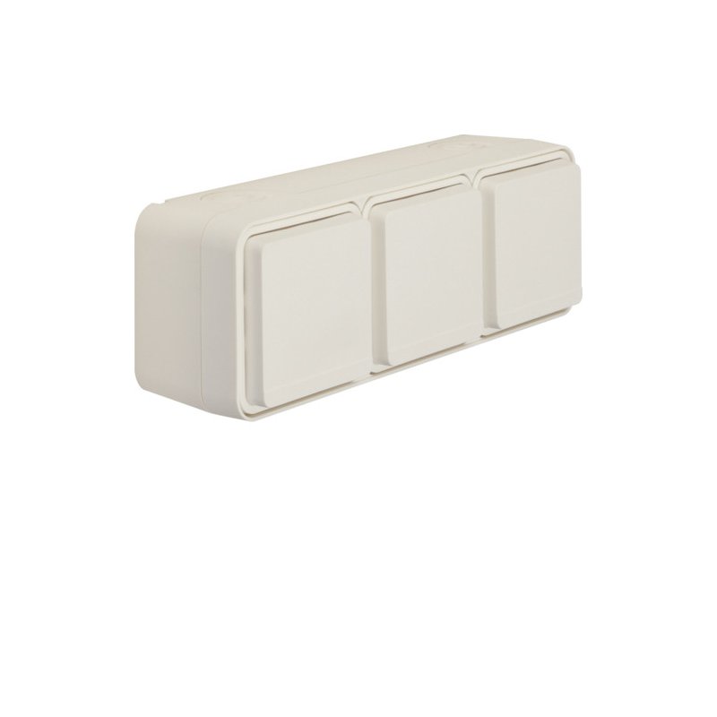Priză contact de protecție pin triplu vertical .,protecție suplimentara și Capac AP W.1 alb polar ,Berker 6768833512