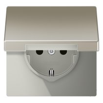 Priză cu capac din inox inoxidabil SCHUKO 16A 250V , Jung ES1520KL