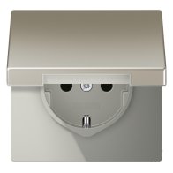 Priză cu capac din inox inoxidabil SCHUKO 16A 250V , Jung ES1520KL