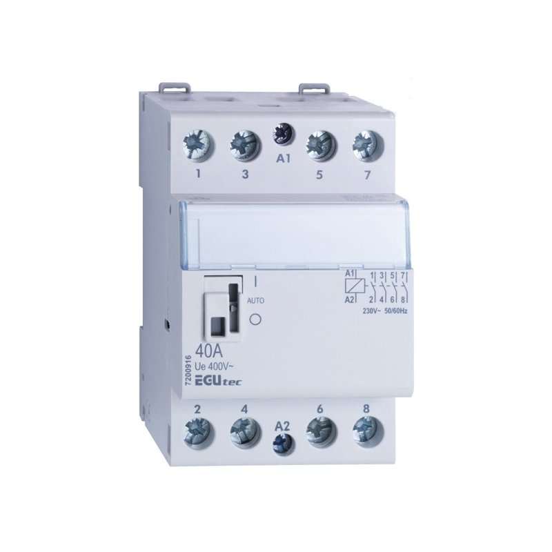 Contactor EGUtec REG , 4 NO 40A , cu control manual