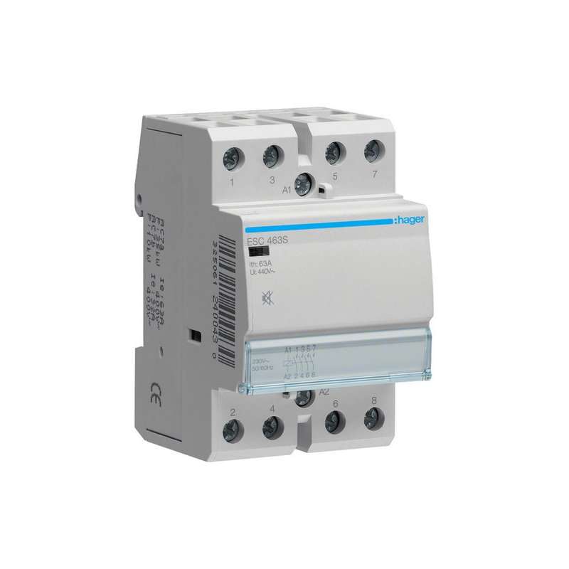 Contactor Hager 4NO  4-polig 63A IP20 AC/DC fara zgomot