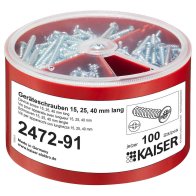 Kaiser 2472-91 Cutie cu șuruburi PlusMinus,100 bucăți fiecare Ø 3,2 x 15/25/40 mm