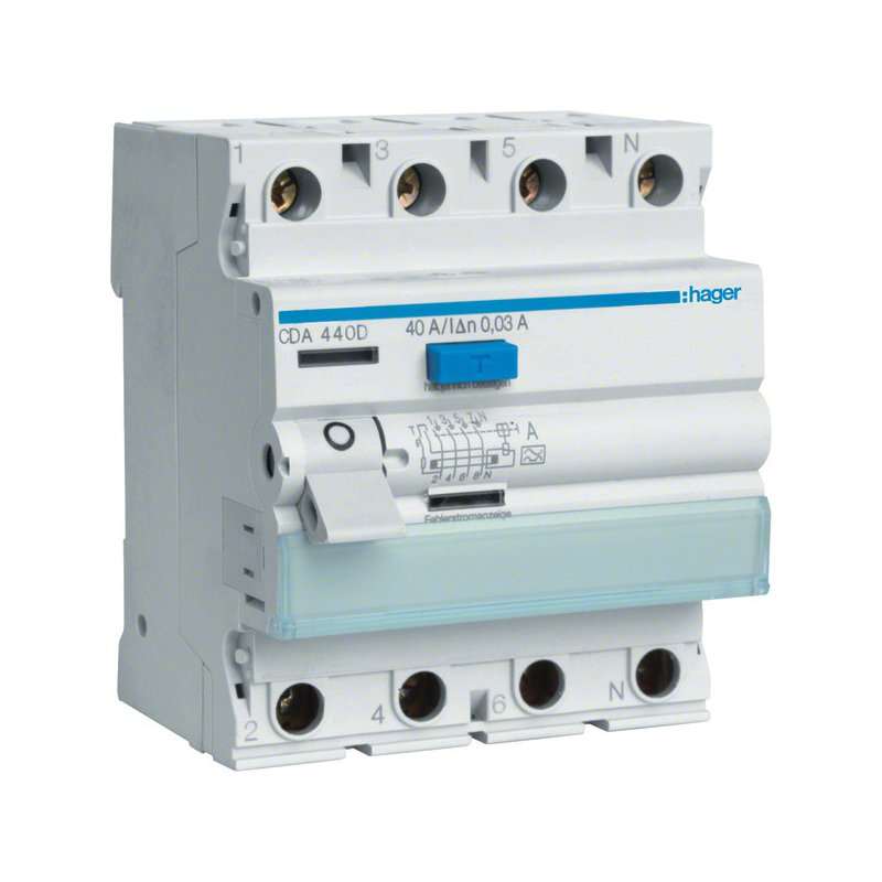Int. Diferențial Hager 63A tip A 4 poli 30mA 400V