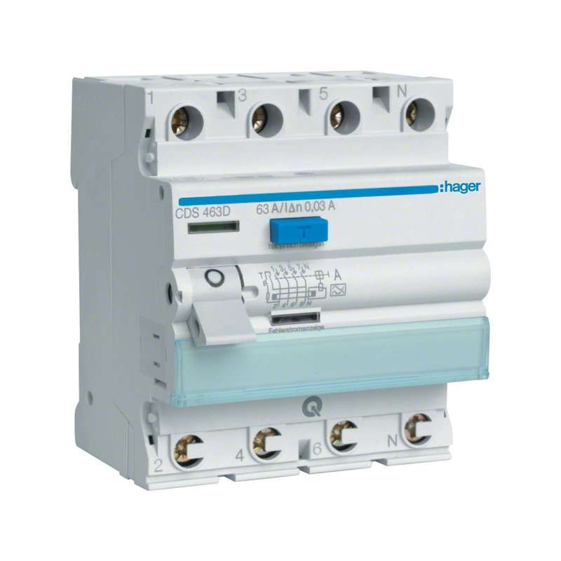 Int. Diferențial Hager QuickConnect 25A tip A 4 poli 30mA 400V