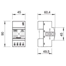 Descărcător 255V 3 + NPE 10kA pentru rețele TN / TT 2.5TE