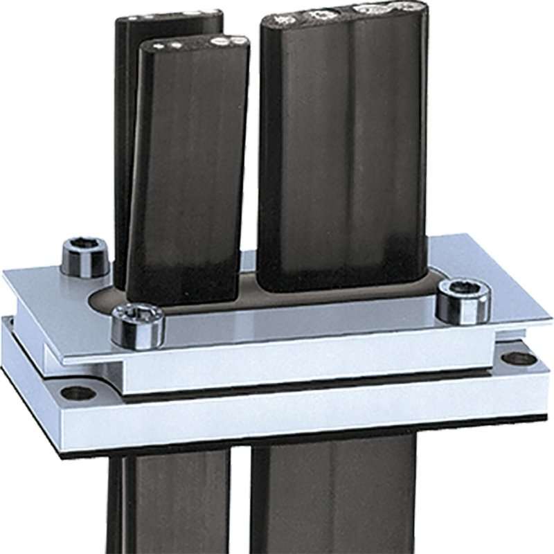 Kaiser 1370.15.49.45 ,Intrare cablu universală din aluminiu  ,Cablu plat  2x 49.0x4.5 mm ,