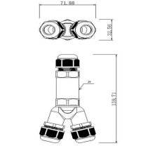 Deko-Light conector Y IP 68 pentru 3 cabluri 4-14 mm, 3 conductori