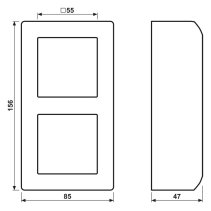 Carcasa aparenta pentru prize si aparataj seria A si AS negru , Jung AS582ASW