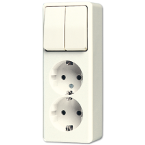 Jung 625A ,Priză montaj aparent dublă Schuko® +dublă Comutator