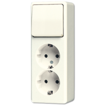 Jung 626A ,Priză montaj aparent dublă schuko® + comutator de 1-bang