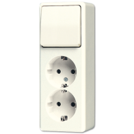 Jung 626A ,Priză montaj aparent dublă schuko® + comutator de 1-bang