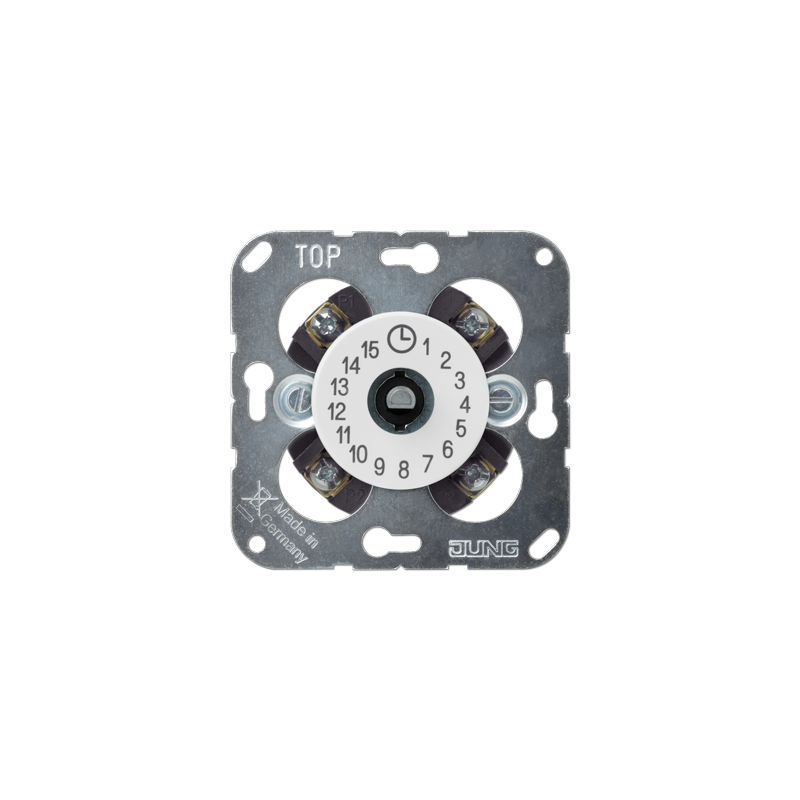 Jung 11015WW ,Cronometru modular montaj in doza sub tencuiala 16 AX/250 V ~, 2-pol, o direcție Max. 15 minute.