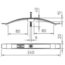 OBO 2204983 Suport tip Aripa pentru cabluri fără diblu  16 x3x 1,5NYM-J