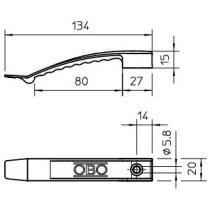 OBO 2204975 Suport tip Aripa pentru cabluri fără diblu  8x3x 1,5NYM-J -100buc.